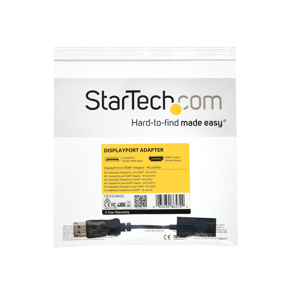 STARTECH.COM DP2HD4K60S