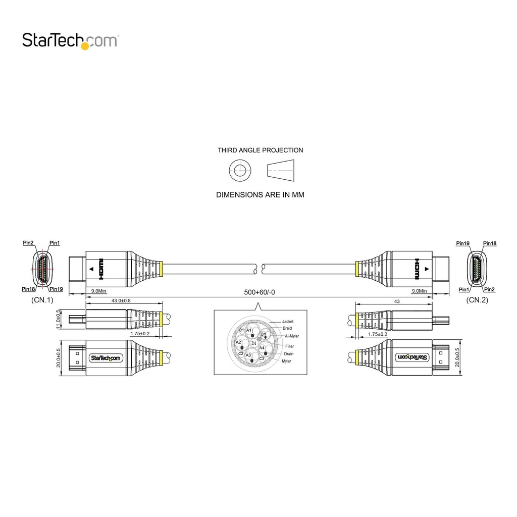 STARTECH.COM HDMM21V50CM