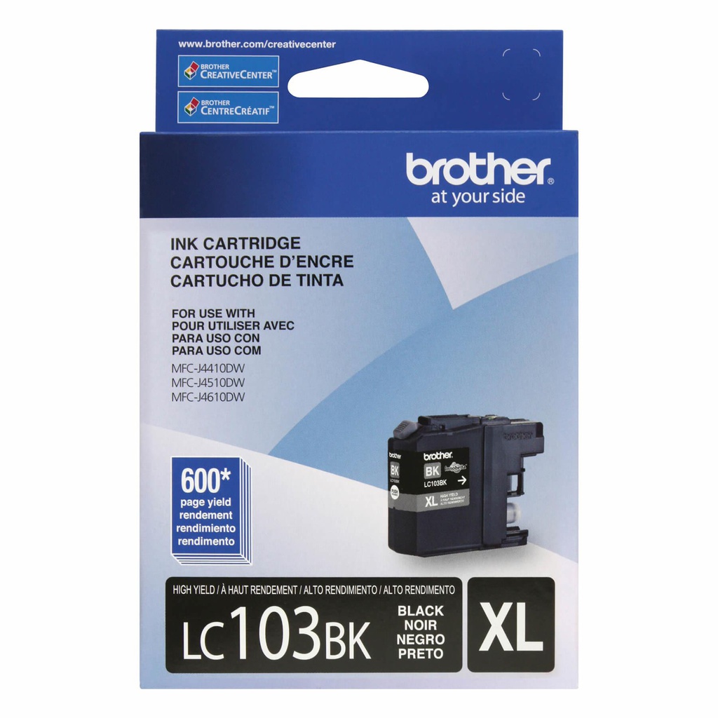 Brother LC-103BKS, Rendement élevé (XL), Encre à pigments, 600 pages (LC103BKS)