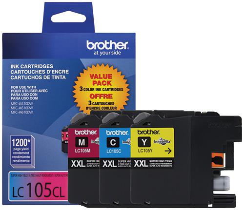 Brother LC105 C/M/Y, High (XL) Yield, Pigment-based ink, 3 pc(s), Multi pack