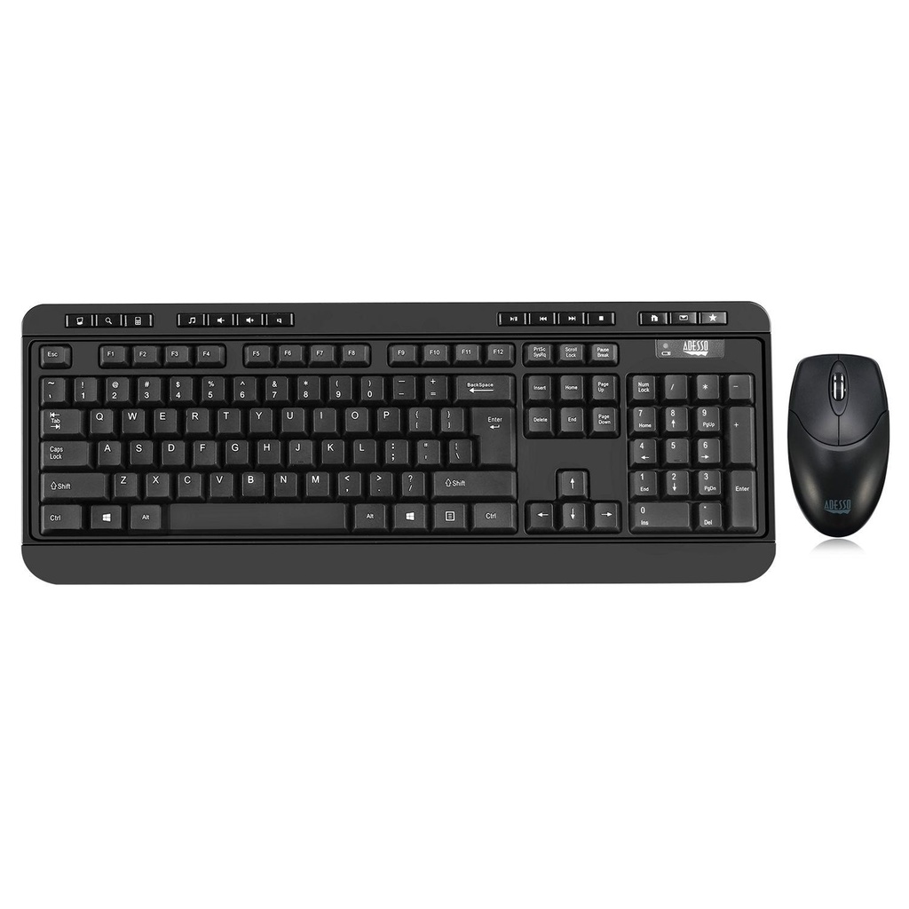 Adesso 104 Key, RF Wireless, Mouse (WKB-1320CB)