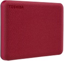 Toshiba 2 To, USB 3.0, 5 Gb/s, 78 x 109 x 14 mm, 149 g, Rouge (HDTCA20XK3AA)