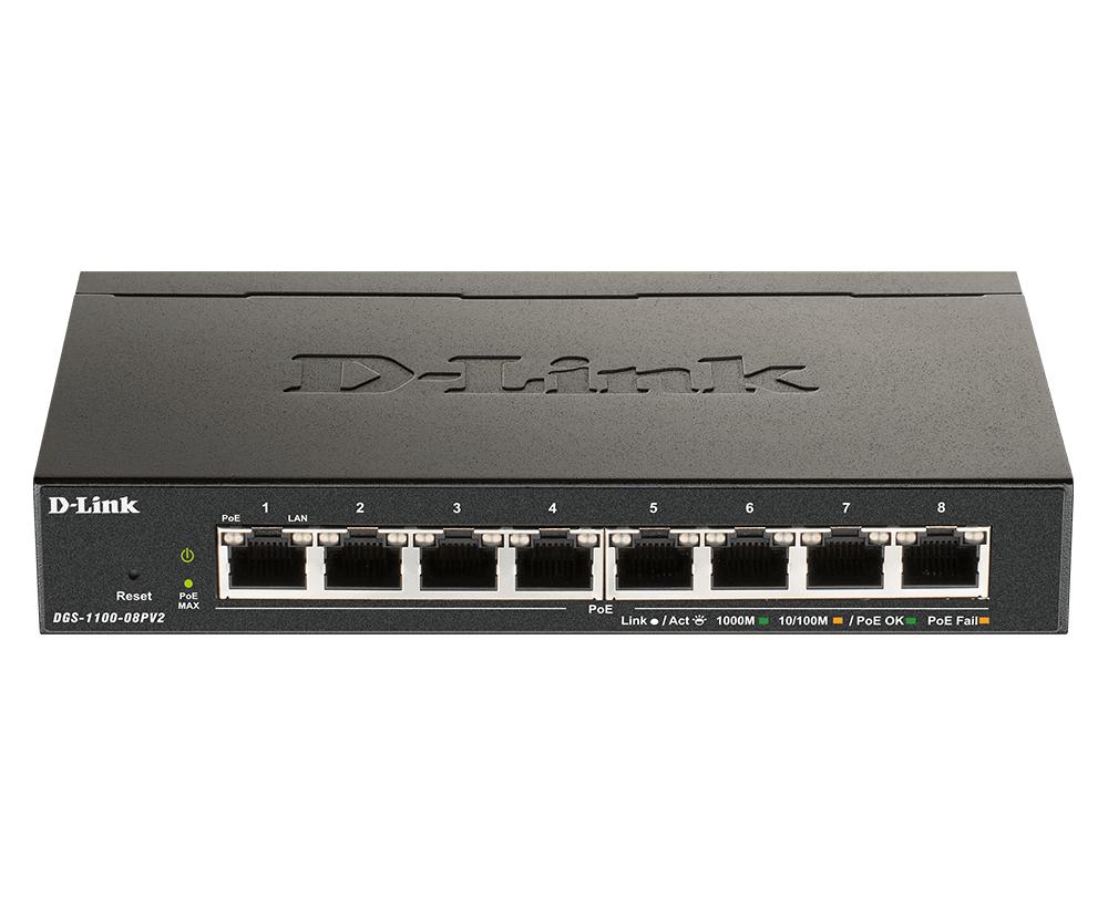 D-Link 8-Port Gigabit PoE Smart Managed Switch (DGS-1100-08PV2)