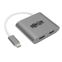 Tripp Lite USB-C Adapter, Dual HDMI 4K MST Adapter (M/2xF), Gray