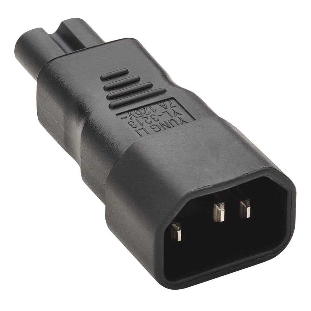 Tripp Lite IEC C14 to IEC C7 Power Cord Adapter - 7A, 125V, Black (P016-000)