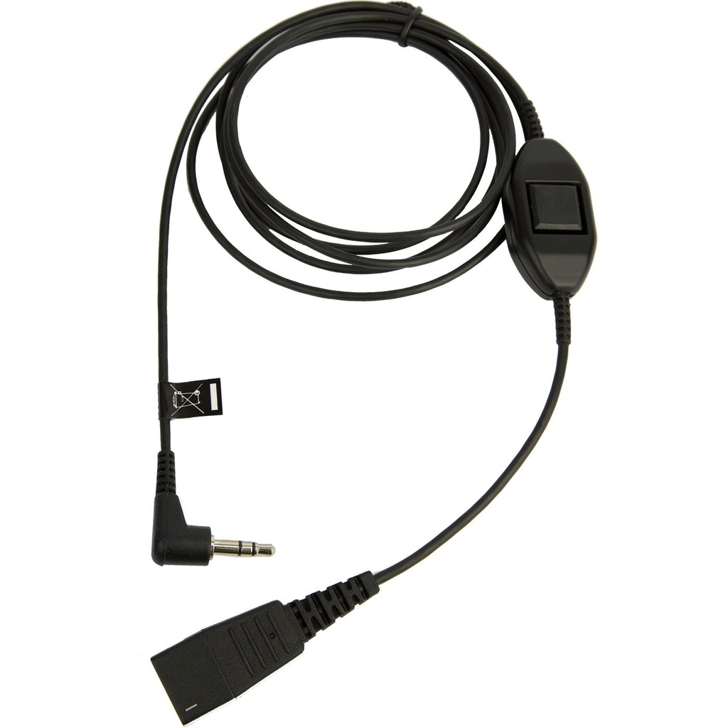 Jabra 8735-019, QD, Mâle, 3,5mm, Mâle, 0,5 m, Noir