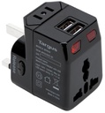 Targus 2 x USB, 110 - 250 V, 0.40 lbs, 5.59'' x 7.59'' x 3'' (APK032US)