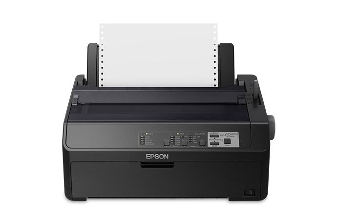 Epson 9-pin, serial impact dot matrix, 680 cps (12 cpi), 55 dB, 414x350x167 mm