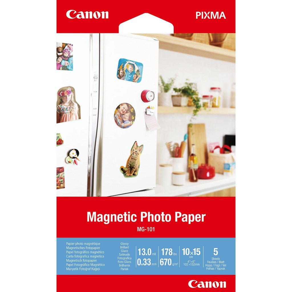 Canon MG-101 Magnetic Photo Paper, 4x6&quot;, 5 sheets (3634C002)