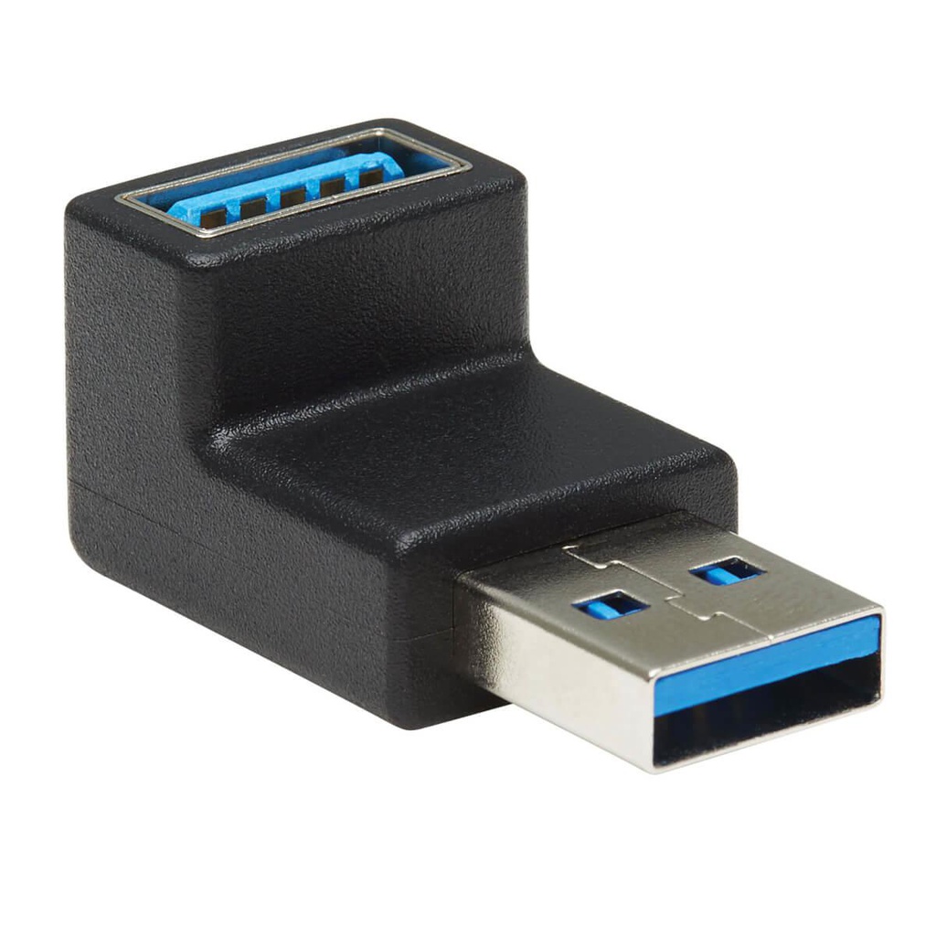 Tripp Lite USB 3.0 SuperSpeed Adapter - USB-A to USB-A, M/F, Down Angle, Black