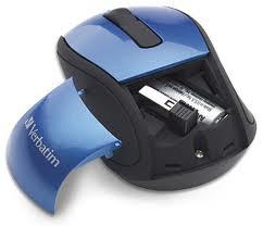 Verbatim Wireless Mini Travel Mouse, USB 2.0, Blue (97471)