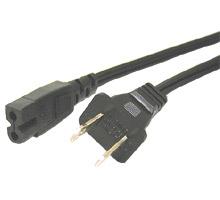 C2G Polarized 2-slot Power Cord, Black 6ft (27399)