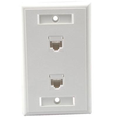 C2G Dual Cat5E RJ45 Configured Wall Plate - White, Blanc (27416)