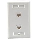 C2G Dual Cat5E RJ45 Configured Wall Plate - White, White (27416)