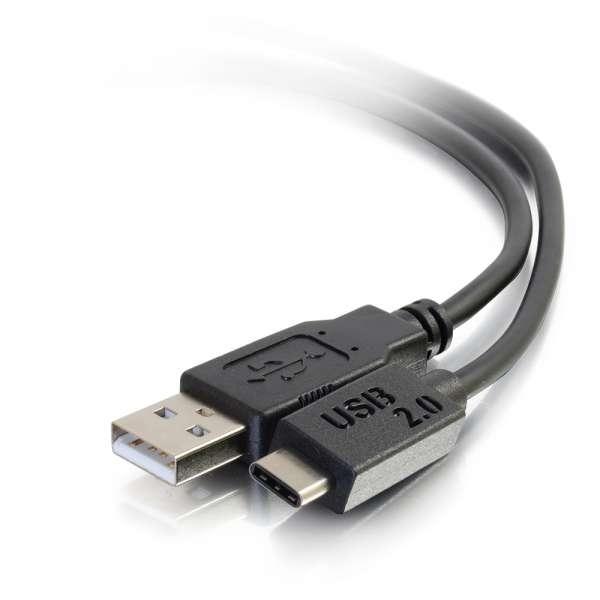 C2G 12ft USB 2.0 USB-C To USB-A Cable M/M - Black (28873)