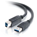 C2G 2m USB 3.0 A Male to B Male Cable, 2 m, USB B, Noir (54174)