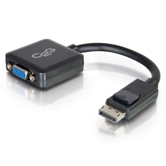 C2G 8in DisplayPort™ Male to VGA Female Active Adapter Converter - Black (54323)