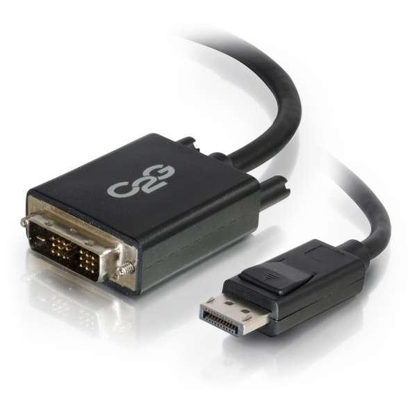 C2G 3ft DisplayPort Male to Single Link DVI-D Male Adapter Cable, Black (54328)