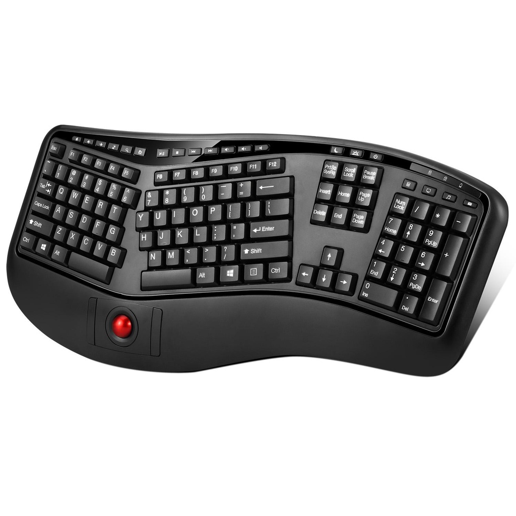 Adesso Tru-Form 3500 - 2.4 GHz Wireless Ergonomic Trackball Keyboard