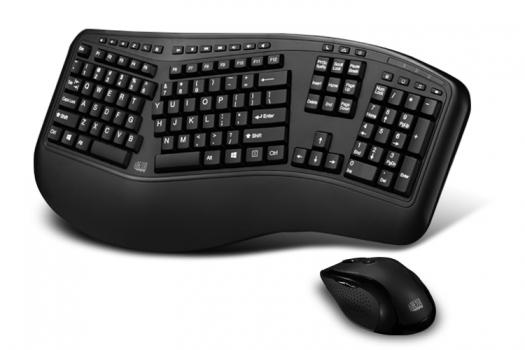 Adesso Tru-Form 1500 - Ensemble clavier et souris ergonomiques sans fil 2,4 GHz