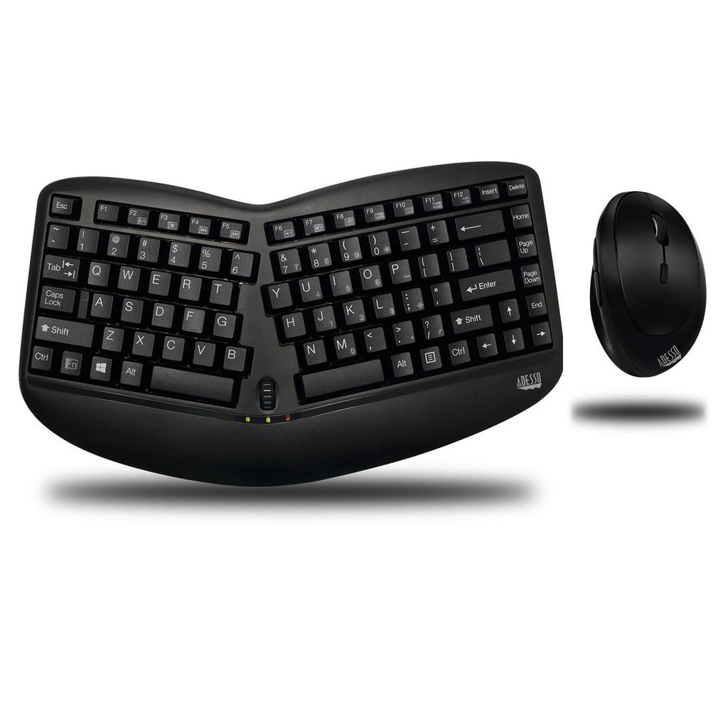 Adesso Tru-Form Media 1150 - Mini clavier et souris Ergo sans fil (WKB-1150CB)