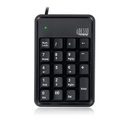 Adesso AKB-600HB - 19-Key Mechanical Keypad with 3-Port USB Hub