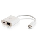 C2G Adaptateur USB-C vers Ethernet avec alimentation - Blanc (29748)