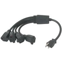 C2G 1-to-4 Power Cord Splitter 3ft, 0,91 m, NEMA 5-15P (29806)