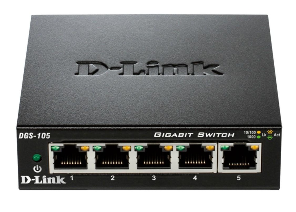 D-Link 5 Port Gigabit Switch, Black (DGS-105)