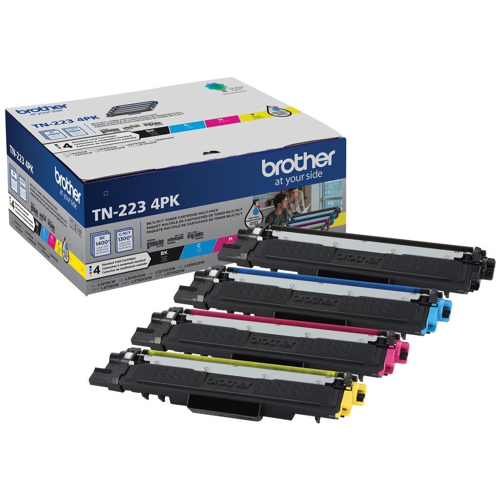 Brother Lot de 4 cartouches de toner à rendement standard authentiques TN223