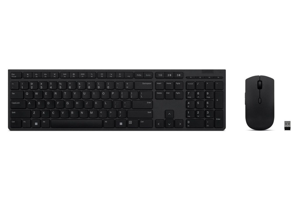 Lenovo Professional Wireless Rechargeable Combo Keyboard and Mouse-US English