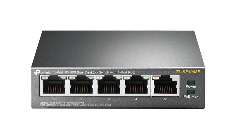 TP-Link 5x 10/100Mbps RJ-45, PoE, 1 Gbps, 99.8x98x25 mm (TL-SF1005P)