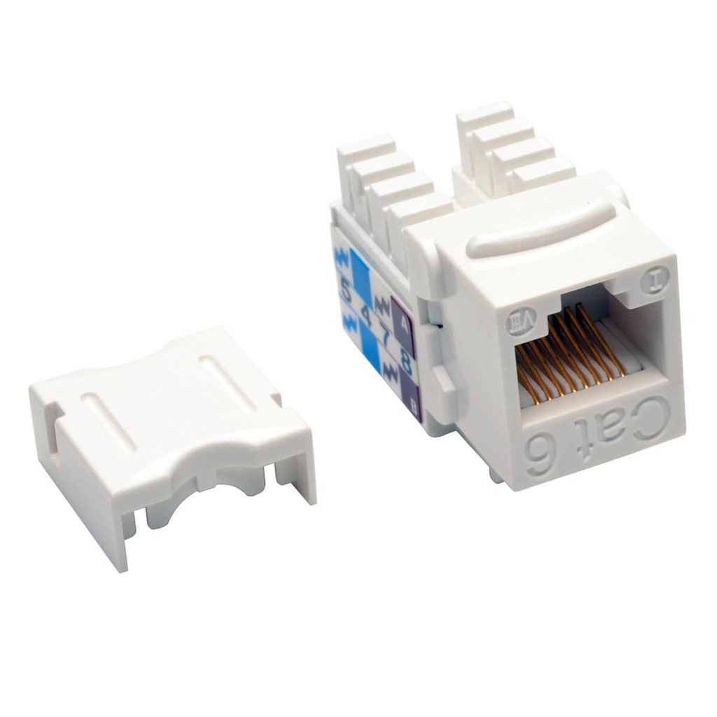 Tripp Lite Cat6/Cat5e 110 Style Punch Down Keystone Jack - White, TAA