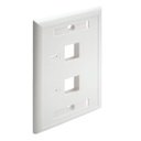 Tripp Lite 2-Port Keystone Faceplate, Single Gang, ID Labels, White, TAA