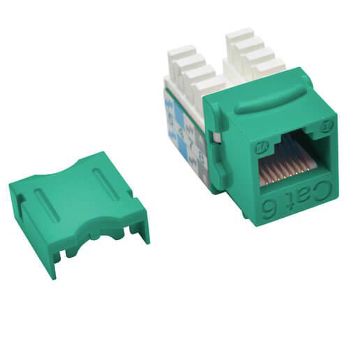 Tripp Lite Cat6/Cat5e 110 Style Punch Down Keystone Jack - Green, TAA