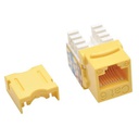 Tripp Lite Cat6/Cat5e 110 Style Punch Down Keystone Jack - Yellow, TAA