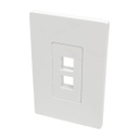 Tripp Lite 2-Port Keystone Single-Gang Faceplate, White, TAA (N080-102)