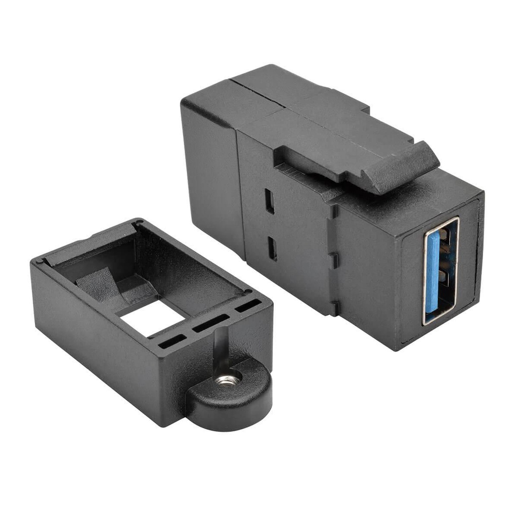 Tripp Lite USB 3.0 All-in-One Keystone/Panel Mount Coupler (F/F), Black