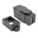 Tripp Lite Coupleur Keystone/Panneau USB 3.0 tout-en-un (F/F), noir