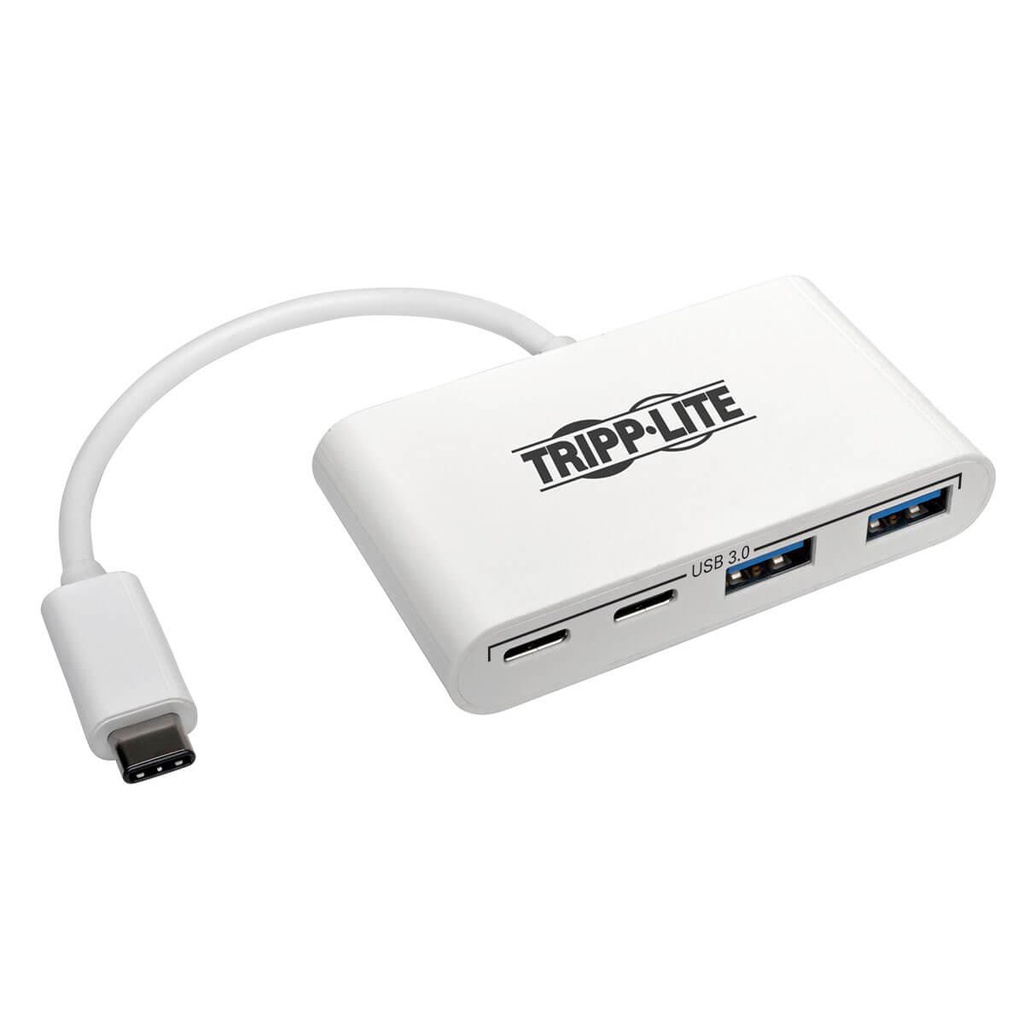 Tripp Lite Hub USB-C 4 ports, USB C vers 2x USB-A, 2x USB-C, USB 3.0, Blanc