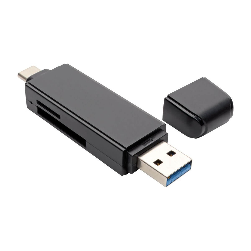 Tripp Lite USB-C Memory Card Reader, 2-in-1 USB-A/USB-C, USB 3.1 Gen 1