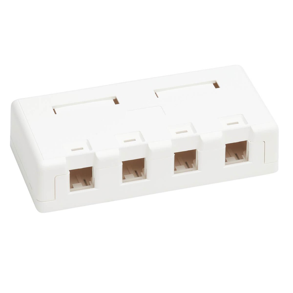 Tripp Lite Surface-Mount Box for Keystone Jacks - 4 Ports, White (N082-004-WH)