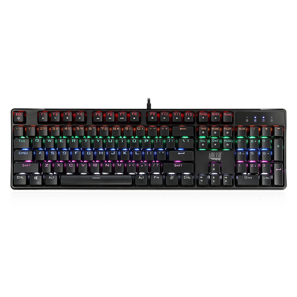 Adesso EasyTouch 640EB, Standard, USB, Clavier mécanique, LED, Noir (AKB-640EB)