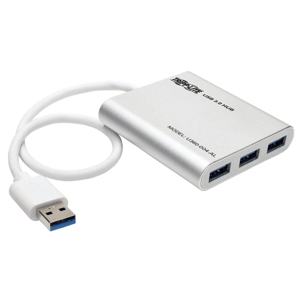 Tripp Lite Mini hub portable USB 3.0 SuperSpeed à 4 ports, aluminium