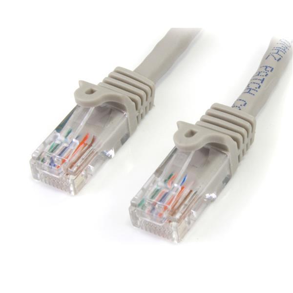 StarTech.com Cat5e patch cable with snagless RJ45 connectors – 3 ft, gray