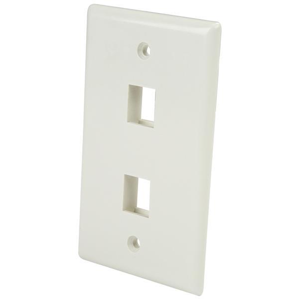 StarTech.com Plaque Murale Universelle RJ45 Double Prise Blanc (PLATE2WH)