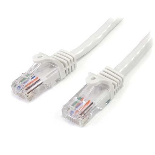 StarTech.com 15 ft White Snagless Category 5e (350 MHz) UTP Patch Cable, 4,57 m