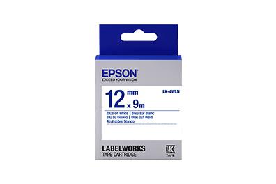 Epson 1/2", bleu sur blanc (LK-4TBN)