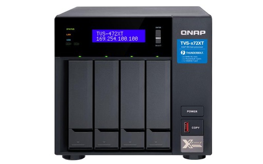 QNAP TVS-472XT, NAS, Tower, Intel® Core™ i3, i3-8100T, Noir