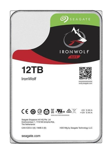 Seagate NAS HDD IronWolf, 3.5", 12000 GB, 7200 RPM (ST12000VN0008)